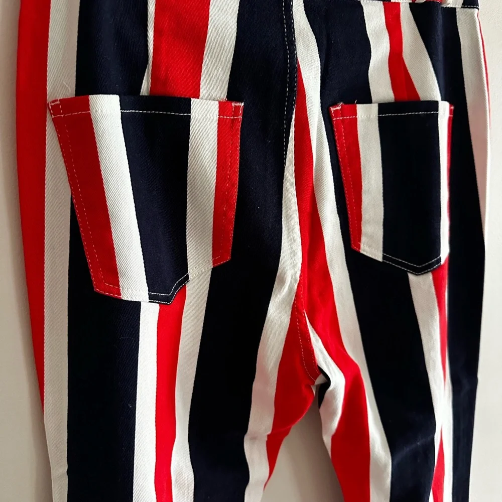 Striped Red, White, and Blue Women’s Bell Bottom jeans - Picture 5 of 6